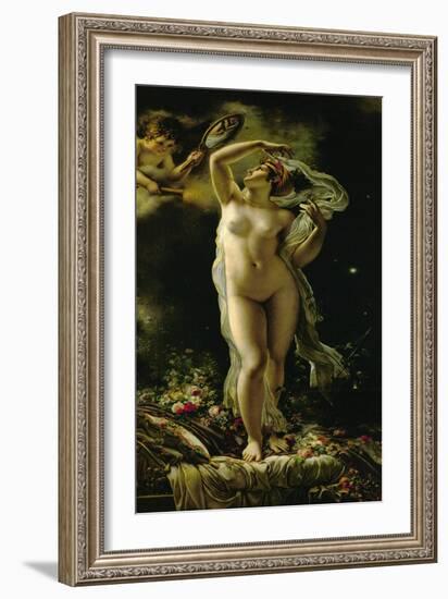 Danae, looking at herself in a mirror held by Cupid. (1789)-Anne-Louis Girodet de Roussy-Trioson-Framed Giclee Print