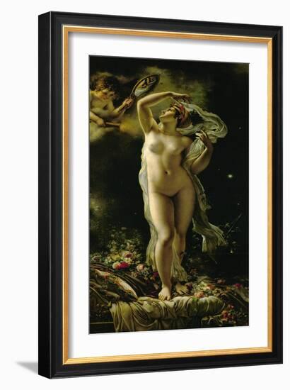 Danae, looking at herself in a mirror held by Cupid. (1789)-Anne-Louis Girodet de Roussy-Trioson-Framed Giclee Print