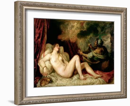 Danae Receiving the Shower of Gold-Titian (Tiziano Vecelli)-Framed Giclee Print