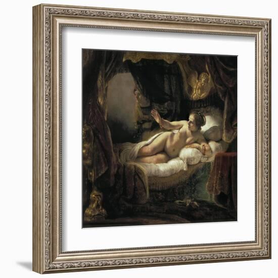 Danae-Rembrandt van Rijn-Framed Art Print