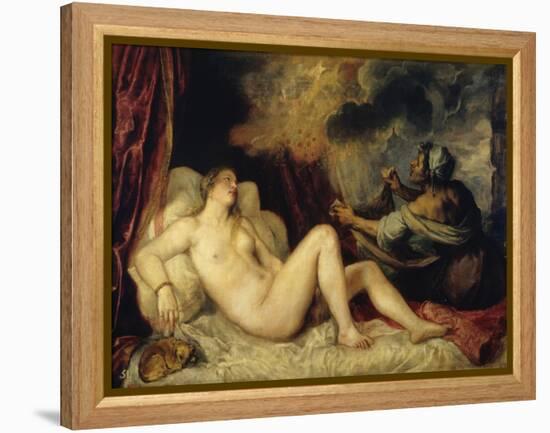 Danae-Titian (Tiziano Vecelli)-Framed Premier Image Canvas