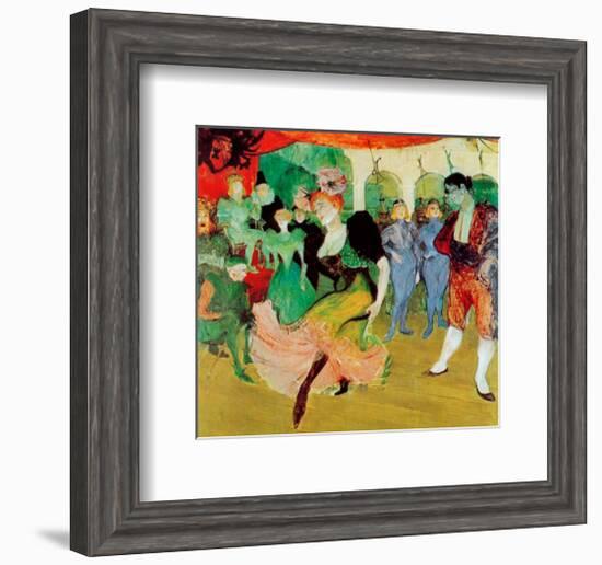 Dance At Moulin Rouge-Henri de Toulouse-Lautrec-Framed Art Print