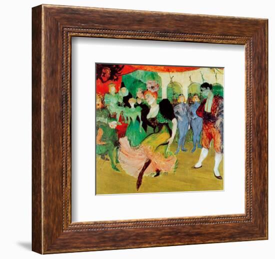 Dance At Moulin Rouge-Henri de Toulouse-Lautrec-Framed Art Print