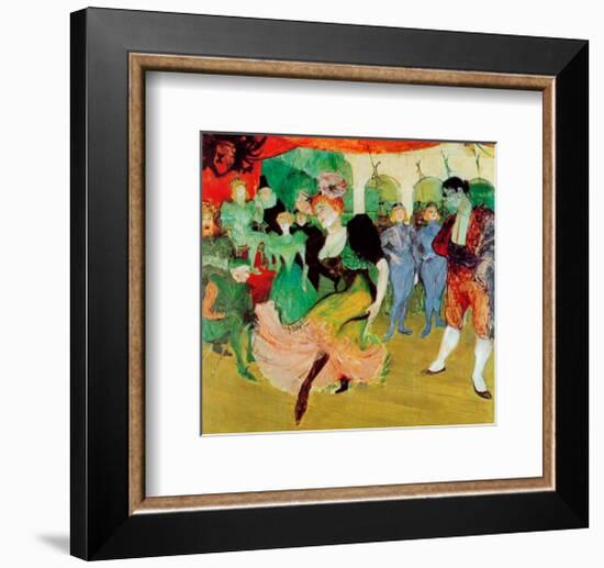 Dance At Moulin Rouge-Henri de Toulouse-Lautrec-Framed Art Print