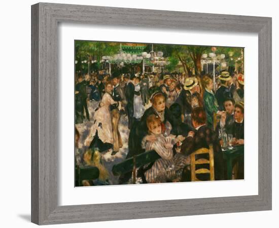 Dance at the Moulin De La Galette, 1876-Pierre-Auguste Renoir-Framed Giclee Print