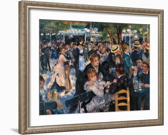 Dance at the Moulin de la Galette-Pierre-Auguste Renoir-Framed Art Print