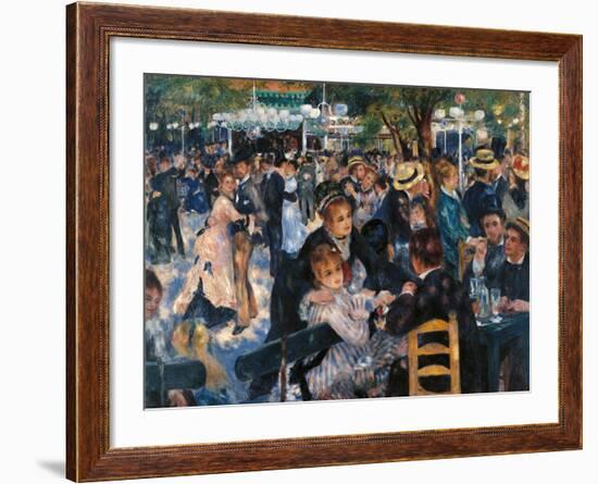 Dance at the Moulin de la Galette-Pierre-Auguste Renoir-Framed Art Print