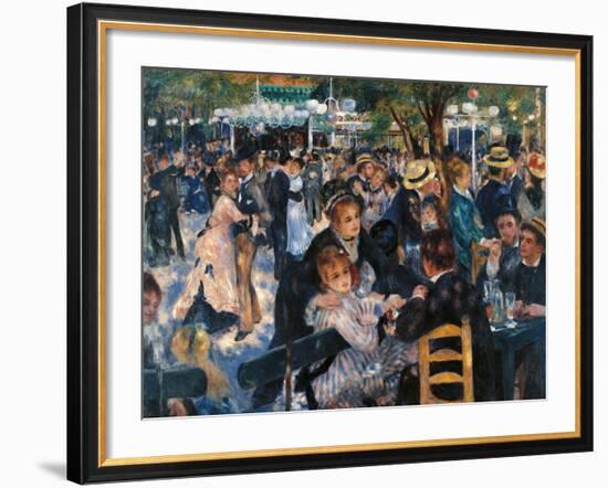 Dance at the Moulin de la Galette-Pierre-Auguste Renoir-Framed Art Print