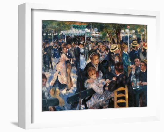 Dance at the Moulin de la Galette-Pierre-Auguste Renoir-Framed Art Print