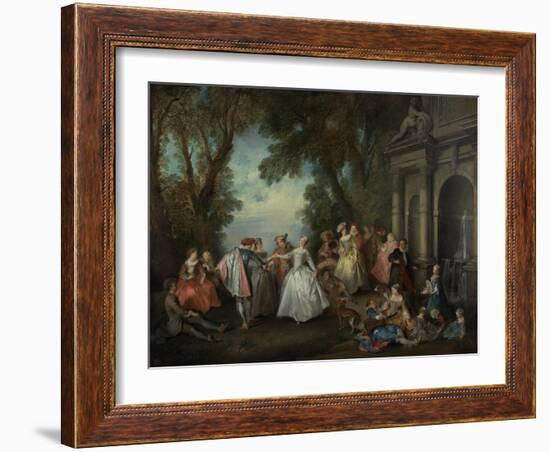 Dance before a Fountain, c.1724-Nicolas Lancret-Framed Giclee Print