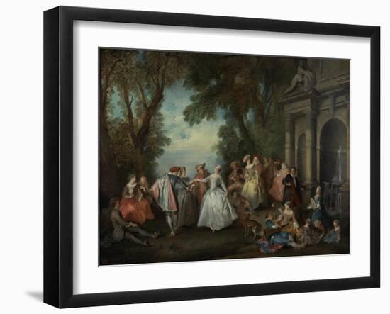 Dance before a Fountain, c.1724-Nicolas Lancret-Framed Giclee Print