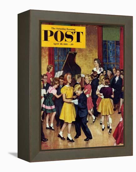 "Dance Cotillion" Saturday Evening Post Cover, April 28, 1951-Amos Sewell-Framed Premier Image Canvas