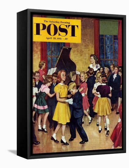 "Dance Cotillion" Saturday Evening Post Cover, April 28, 1951-Amos Sewell-Framed Premier Image Canvas