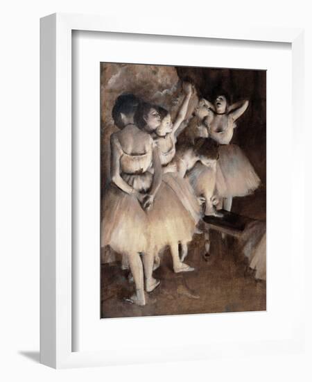 Dance Foyer at Opera (Paris)-Edgar Degas-Framed Art Print