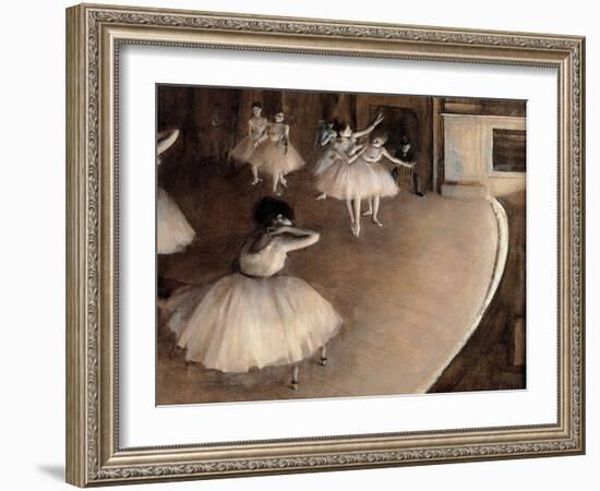 Dance Foyer at Opera (Paris)-Edgar Degas-Framed Art Print