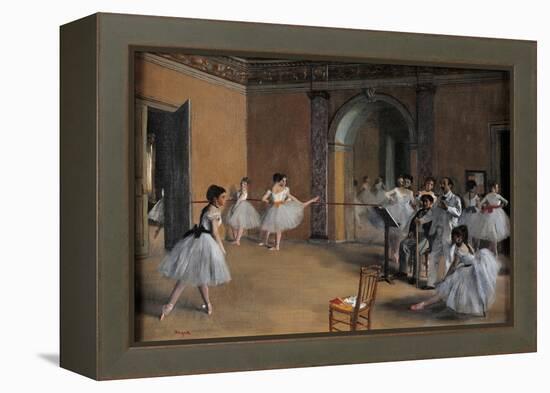 Dance Foyer at the Opera-Edgar Degas-Framed Stretched Canvas