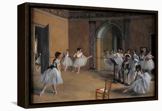 Dance Foyer at the Opera-Edgar Degas-Framed Stretched Canvas