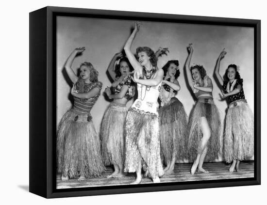 Dance, Girl, Dance, Lucille Ball, 1940, Dancing A Hula With The Chorus Girls-null-Framed Stretched Canvas