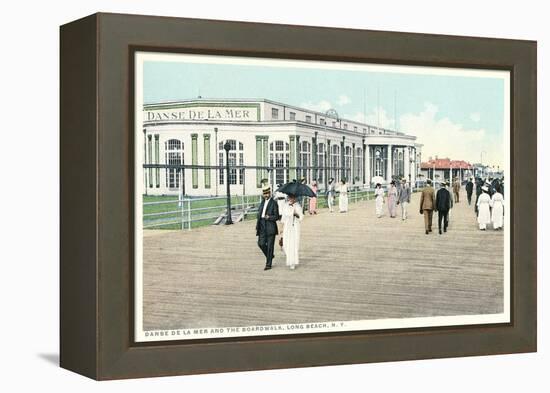 Dance House and Boardwalk, Long Beach, New York-null-Framed Stretched Canvas