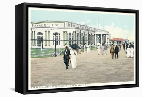 Dance House and Boardwalk, Long Beach, New York-null-Framed Stretched Canvas