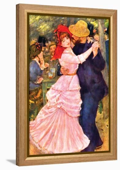 Dance In Bougival (Detail)-Pierre-Auguste Renoir-Framed Stretched Canvas