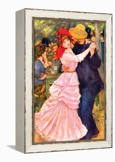 Dance In Bougival (Detail)-Pierre-Auguste Renoir-Framed Stretched Canvas