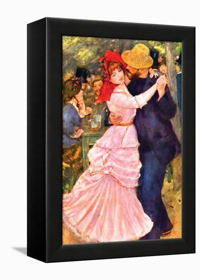 Dance In Bougival (Detail)-Pierre-Auguste Renoir-Framed Stretched Canvas