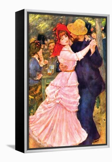 Dance In Bougival (Detail)-Pierre-Auguste Renoir-Framed Stretched Canvas