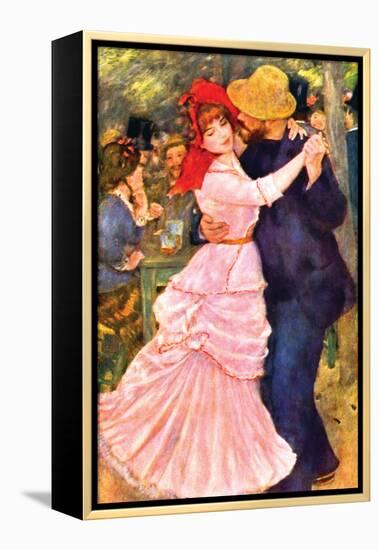 Dance In Bougival (Detail)-Pierre-Auguste Renoir-Framed Stretched Canvas