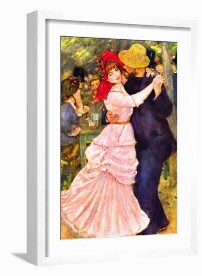 Dance In Bougival (Detail)-Pierre-Auguste Renoir-Framed Art Print