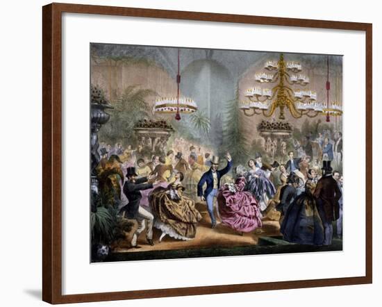 Dance in Winter Garden, 33 Champs-Elysees, Paris, Ca 1865, France-null-Framed Giclee Print