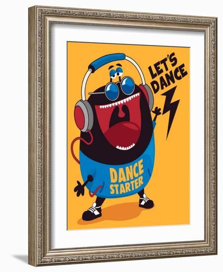 Dance Monster Vector Design-braingraph-Framed Art Print