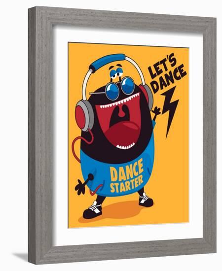 Dance Monster Vector Design-braingraph-Framed Art Print