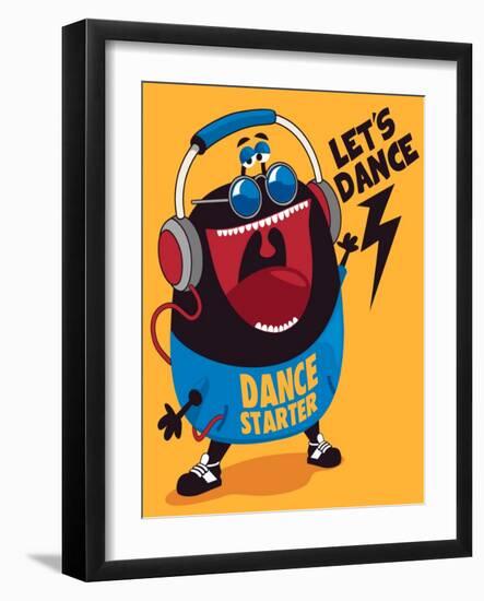 Dance Monster Vector Design-braingraph-Framed Art Print