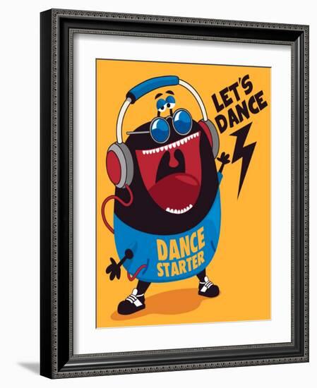 Dance Monster Vector Design-braingraph-Framed Art Print