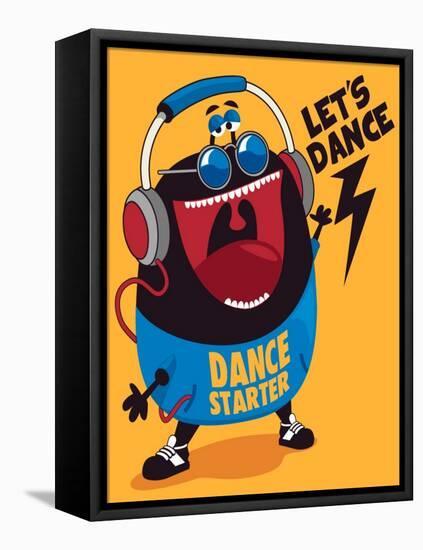 Dance Monster Vector Design-braingraph-Framed Stretched Canvas