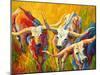 Dance Of The Longhorns-Marion Rose-Mounted Giclee Print