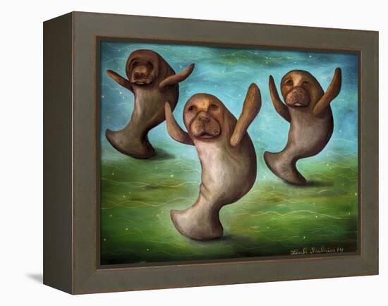 Dance of the Manatees-Leah Saulnier-Framed Premier Image Canvas