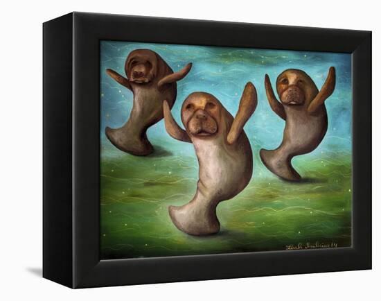 Dance of the Manatees-Leah Saulnier-Framed Premier Image Canvas