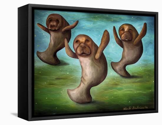 Dance of the Manatees-Leah Saulnier-Framed Premier Image Canvas