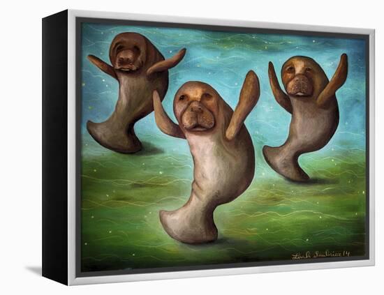 Dance of the Manatees-Leah Saulnier-Framed Premier Image Canvas