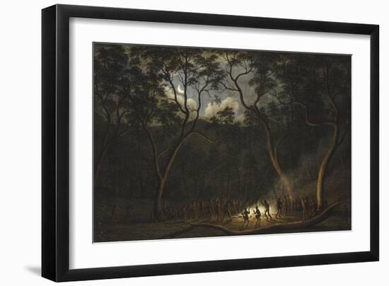 Dance of the Natives of Van Diemen's Land, Moonlight-John Glover-Framed Giclee Print