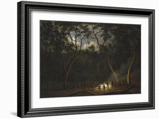 Dance of the Natives of Van Diemen's Land, Moonlight-John Glover-Framed Giclee Print