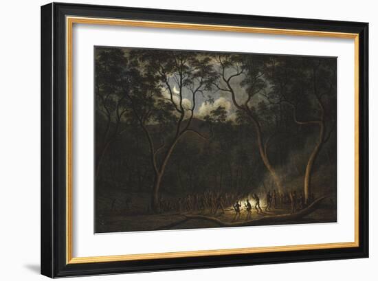 Dance of the Natives of Van Diemen's Land, Moonlight-John Glover-Framed Giclee Print