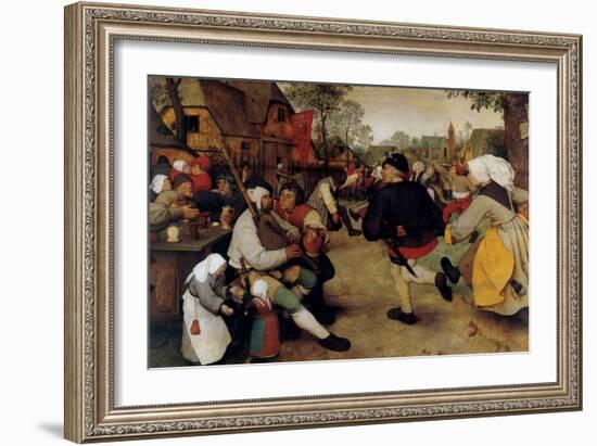 Dance of the Peasants - Detail-Pieter Breughel the Elder-Framed Art Print