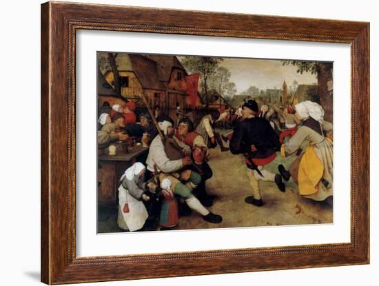 Dance of the Peasants - Detail-Pieter Breughel the Elder-Framed Art Print