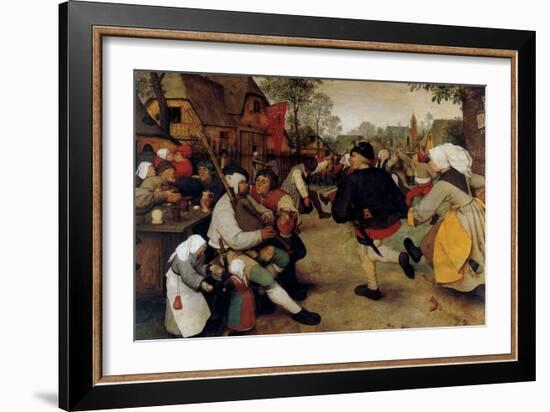 Dance of the Peasants - Detail-Pieter Breughel the Elder-Framed Art Print