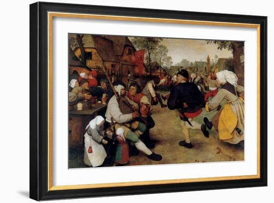 Dance of the Peasants - Detail-Pieter Breughel the Elder-Framed Art Print