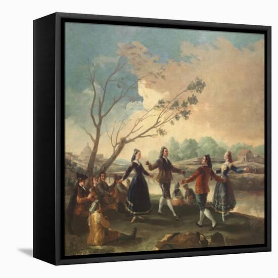 Dance on the Banks of the River Manzanares, 1777-Francisco de Goya-Framed Premier Image Canvas