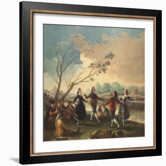 Dance on the Banks of the River Manzanares, 1777-Francisco de Goya-Framed Giclee Print